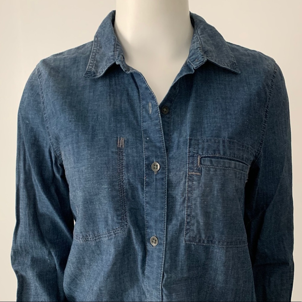 Mdewell Rivet and Thread Denim Chambray Shirt